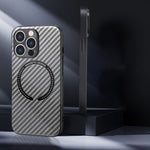 Custodia per telefono con texture in fibra di carbonio magnetica MagSafe, For iPhone 14, For iPhone 14 Plus, For iPhone 14 Pro, For iPhone 14 Pro Max, For iPhone 13
