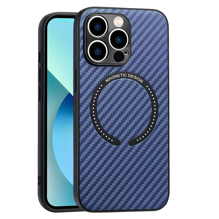 Custodia per telefono con texture in fibra di carbonio magnetica MagSafe, For iPhone 14, For iPhone 14 Plus, For iPhone 14 Pro, For iPhone 14 Pro Max, For iPhone 13