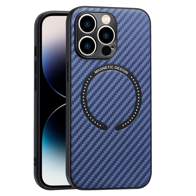 Custodia per telefono con texture in fibra di carbonio magnetica MagSafe, For iPhone 14, For iPhone 14 Plus, For iPhone 14 Pro, For iPhone 14 Pro Max, For iPhone 13