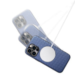 Custodia per telefono con texture in fibra di carbonio magnetica MagSafe, For iPhone 11 Pro, For iPhone 11 Pro Max, For iPhone 11