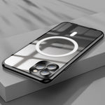 Custodia per telefono in metallo satinato con chiusura magnetica, For iPhone 11 Pro, For iPhone 12, For iPhone 12 Pro, For iPhone 12 Pro Max, For iPhone 13, For iPhone 13 Pro
