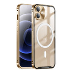Custodia per telefono in metallo satinato con chiusura magnetica, For iPhone 11 Pro, For iPhone 12, For iPhone 12 Pro, For iPhone 12 Pro Max, For iPhone 13, For iPhone 13 Pro
