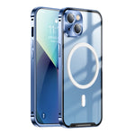 Custodia per telefono in metallo satinato con chiusura magnetica, For iPhone 11 Pro, For iPhone 12, For iPhone 12 Pro, For iPhone 12 Pro Max, For iPhone 13, For iPhone 13 Pro