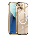 Custodia per telefono in metallo satinato con chiusura magnetica, For iPhone 13 Pro Max, For iPhone 14, For iPhone 14 Plus, For iPhone 14 Pro, For iPhone 14 Pro Max