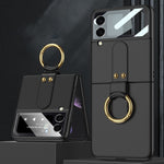 GKK Ultra-sottile Custodia per telefono a copertura totale per PC con supporto ad anello, For Samsung Galaxy Z Flip4