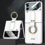 GKK Ultra-sottile Custodia per telefono a copertura totale per PC con supporto ad anello, For Samsung Galaxy Z Flip4