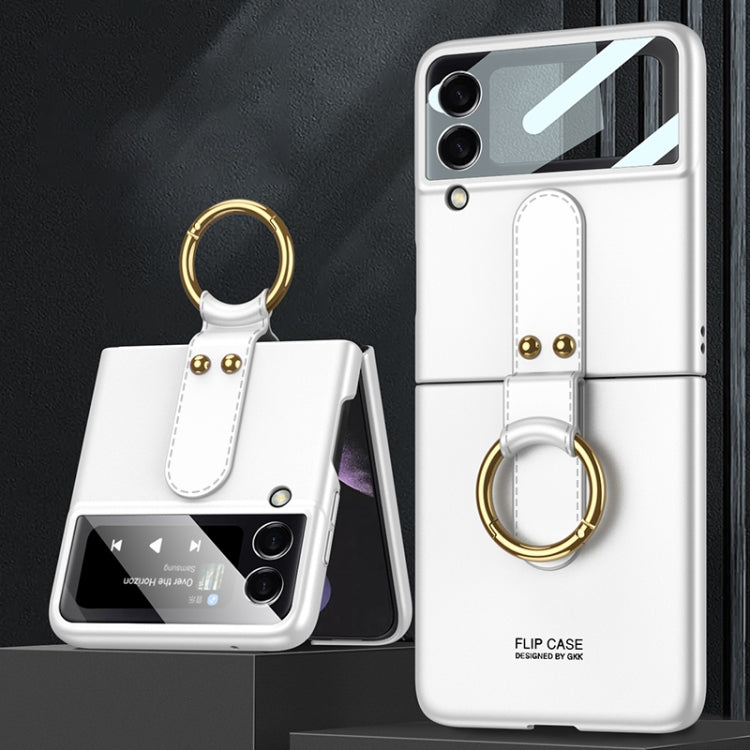 GKK Ultra-sottile Custodia per telefono a copertura totale per PC con supporto ad anello, For Samsung Galaxy Z Flip4