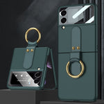 GKK Ultra-sottile Custodia per telefono a copertura totale per PC con supporto ad anello, For Samsung Galaxy Z Flip4