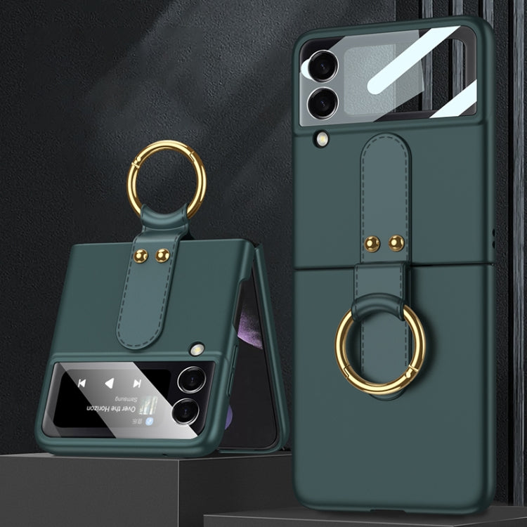 GKK Ultra-sottile Custodia per telefono a copertura totale per PC con supporto ad anello, For Samsung Galaxy Z Flip4