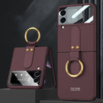 GKK Ultra-sottile Custodia per telefono a copertura totale per PC con supporto ad anello, For Samsung Galaxy Z Flip4