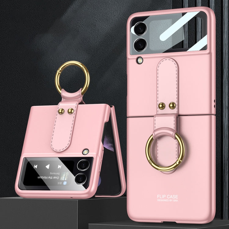 GKK Ultra-sottile Custodia per telefono a copertura totale per PC con supporto ad anello, For Samsung Galaxy Z Flip4