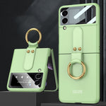 GKK Ultra-sottile Custodia per telefono a copertura totale per PC con supporto ad anello, For Samsung Galaxy Z Flip4