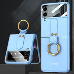 GKK Ultra-sottile Custodia per telefono a copertura totale per PC con supporto ad anello, For Samsung Galaxy Z Flip4