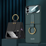 GKK Ultra-sottile Custodia per telefono a copertura totale per PC con supporto ad anello, For Samsung Galaxy Z Flip4
