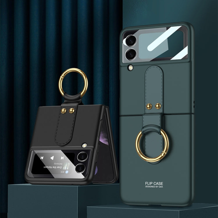 GKK Ultra-sottile Custodia per telefono a copertura totale per PC con supporto ad anello, For Samsung Galaxy Z Flip4