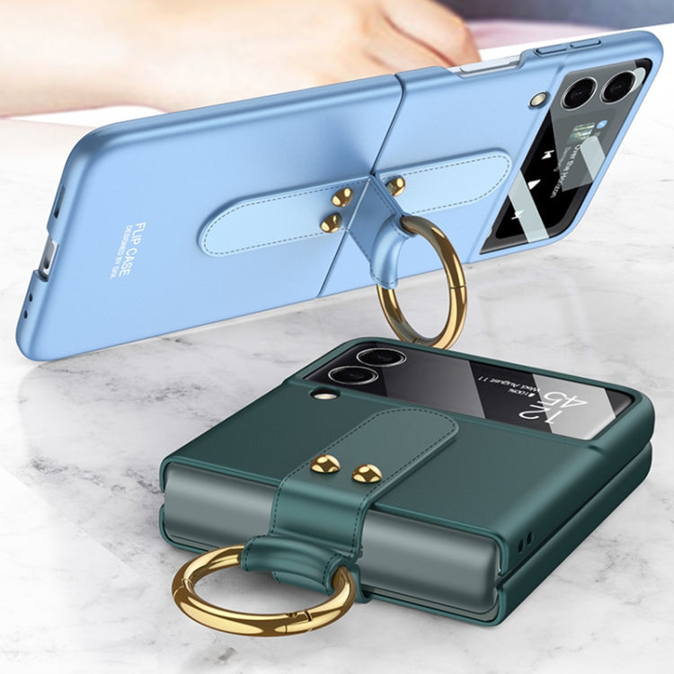 GKK Ultra-sottile Custodia per telefono a copertura totale per PC con supporto ad anello, For Samsung Galaxy Z Flip4