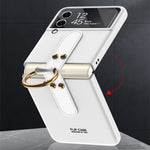 GKK Ultra-sottile Custodia per telefono a copertura totale per PC con supporto ad anello, For Samsung Galaxy Z Flip4
