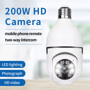 A6 2MP HD Lampadina Telecamera WiFi Supporto rilevamento movimento/Audio bidirezionale/Visione notturna/Scheda TF, Without Memory Card