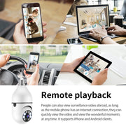 A6 2MP HD Lampadina Telecamera WiFi Supporto rilevamento movimento/Audio bidirezionale/Visione notturna/Scheda TF, Without Memory Card
