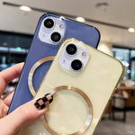 Custodia per telefono in TPU MagSafe con texture CD, For iPhone 14, For iPhone 14 Plus, For iPhone 14 Pro