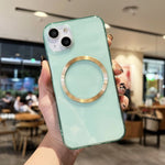 Custodia per telefono in TPU MagSafe con texture CD, For iPhone 14, For iPhone 14 Plus, For iPhone 14 Pro