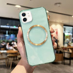 Custodia per telefono in TPU MagSafe con texture CD, For iPhone 12, For iPhone 12 Pro, For iPhone 12 Pro Max