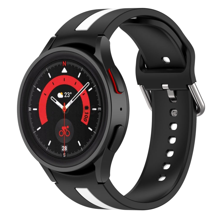 Cinturino in silicone a strisce bicolore, For Samsung Galaxy Watch5 / Watch5 Pro