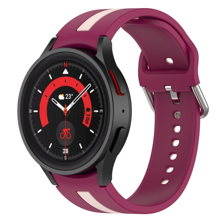 Cinturino in silicone a strisce bicolore, For Samsung Galaxy Watch5 / Watch5 Pro