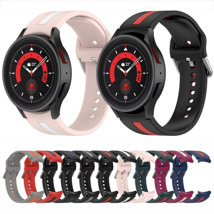 Cinturino in silicone a strisce bicolore, For Samsung Galaxy Watch5 / Watch5 Pro