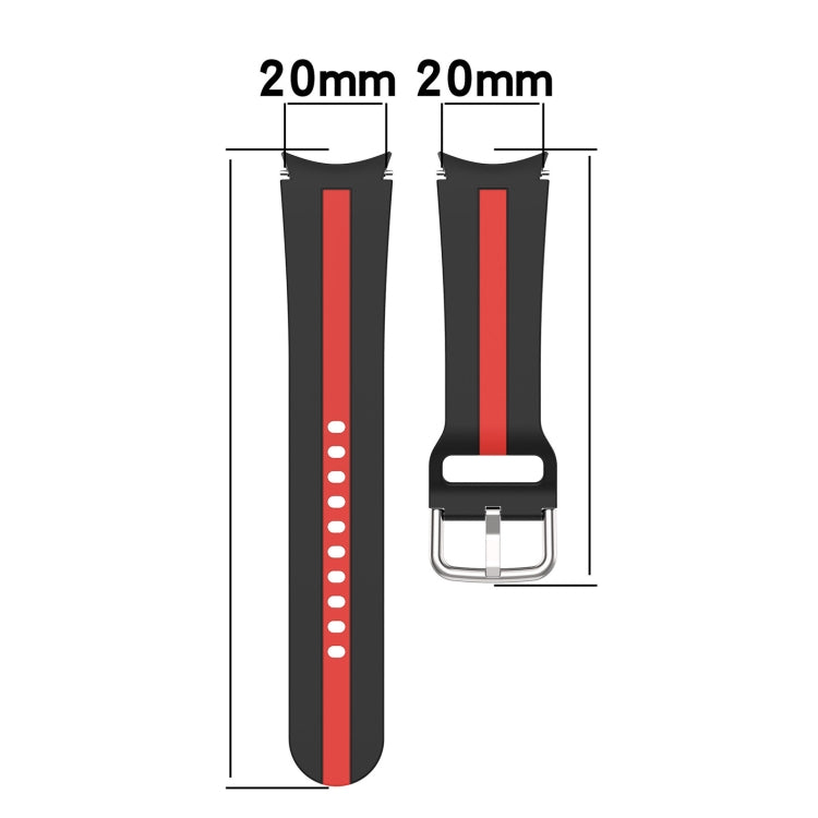 Cinturino in silicone a strisce bicolore, For Samsung Galaxy Watch5 / Watch5 Pro