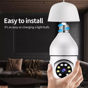 A6 2MP HD Lampadina WiFi Supporto telecamera Rilevazione movimento/Audio bidirezionale/Visione notturna/Carta TF, With 32G Memory Card