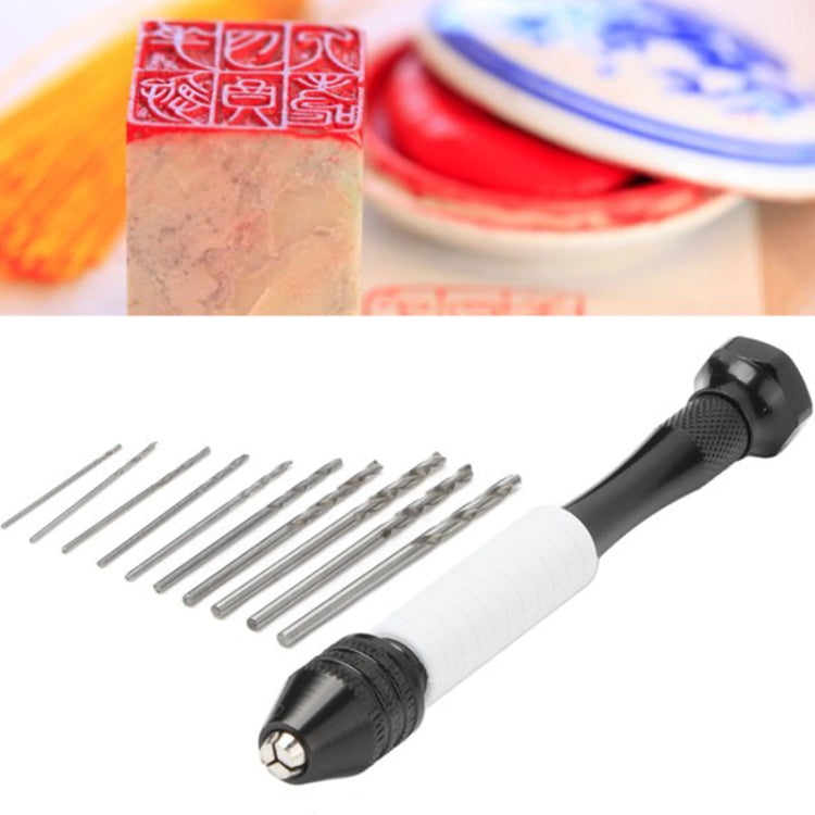 Set di punte per trapano a mano con mini punte elicoidali di precisione Pin Vise, 8009, 8011