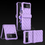 Custodia per telefono blindata girevole pieghevole magnetica GKK con cerniere, For Samsung Galaxy Z Flip4