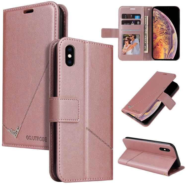 Custodia per telefono in pelle ad angolo retto GQUTROBE, For iPhone XS Max, For iPhone 7 Plus / 8 Plus, For iPhone 6 Plus / 6s Plus, For iPhone 6 / 6S