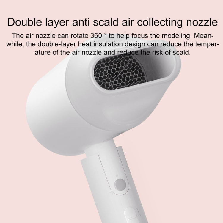 Asciugacapelli elettrico portatile originale Xiaomi Mijia H100 a ioni negativi, spina americana, H100 (White), H100 (Pink)