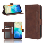 Custodia per telefono in pelle con slot per schede di consistenza al polpaccio, For OPPO A97 5G, For Realme GT2 Explorer Master, For TCL 30 XL, For vivo Y02s