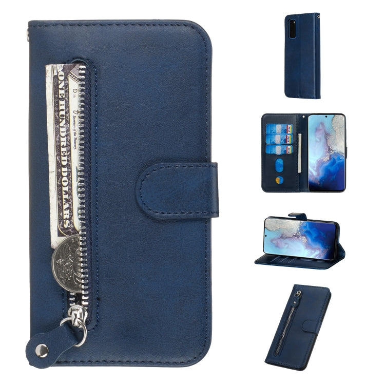 Custodia portafoglio in pelle con cerniera per Galaxy S20