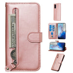 Custodia portafoglio in pelle con cerniera per Galaxy S20