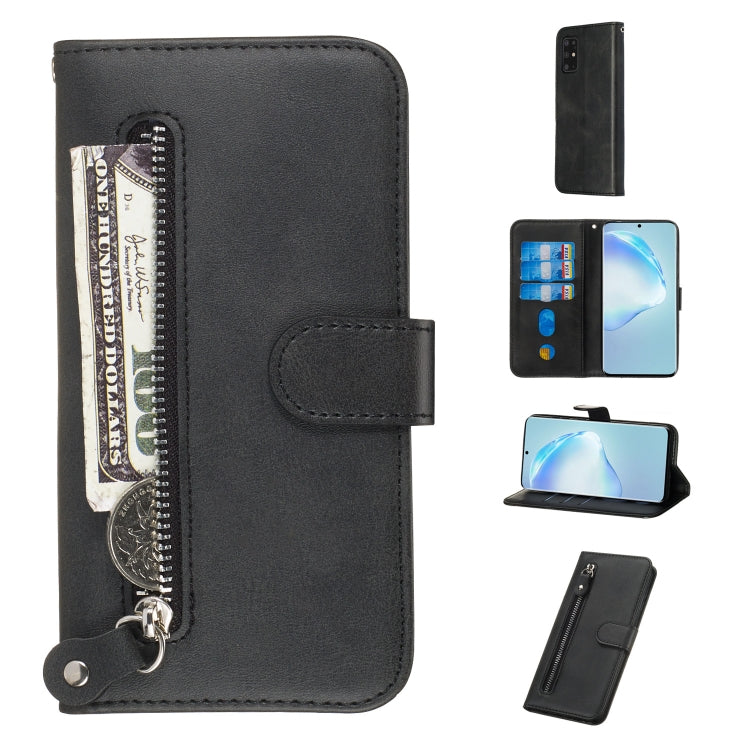 Custodia portafoglio in pelle con cerniera per Galaxy S20