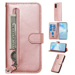 Custodia portafoglio in pelle con cerniera per Galaxy S20