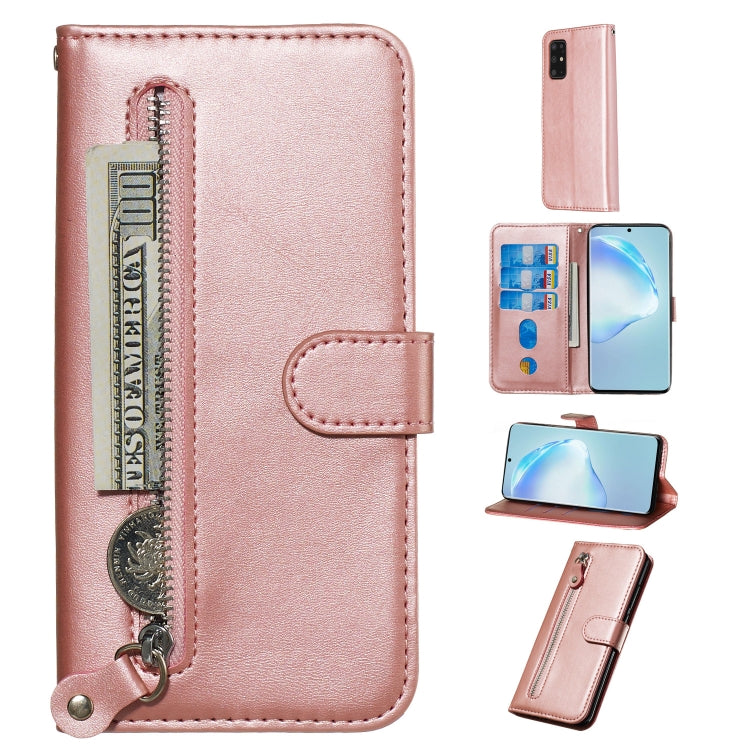 Custodia portafoglio in pelle con cerniera per Galaxy S20