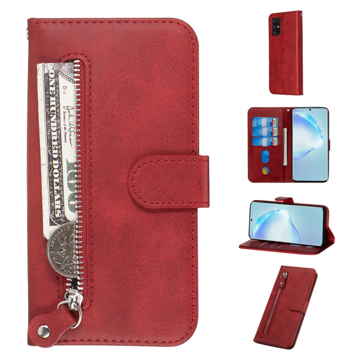 Custodia portafoglio in pelle con cerniera per Galaxy S20
