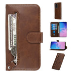 Custodia portafoglio in pelle con cerniera per Galaxy S20