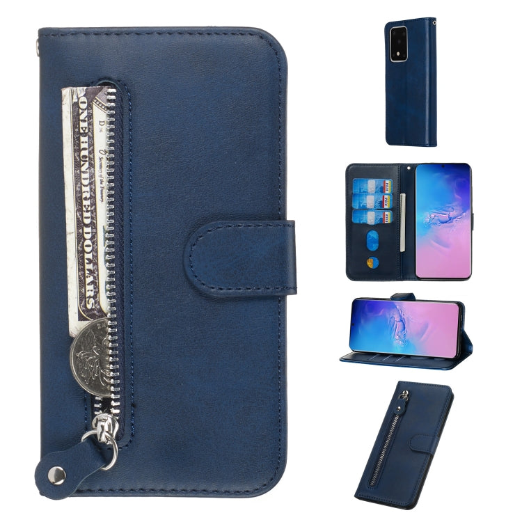 Custodia portafoglio in pelle con cerniera per Galaxy S20