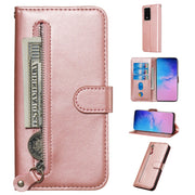 Custodia portafoglio in pelle con cerniera per Galaxy S20