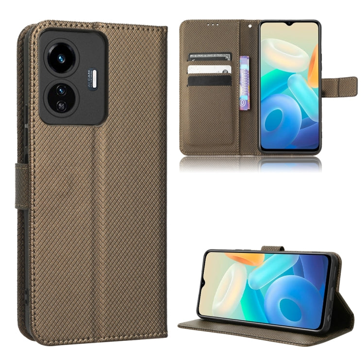 Custodia per telefono in pelle con trama a diamante, For Realme GT2 Explorer Master, For TCL 30 XL, For vivo Y02s, For vivo Y77 5G