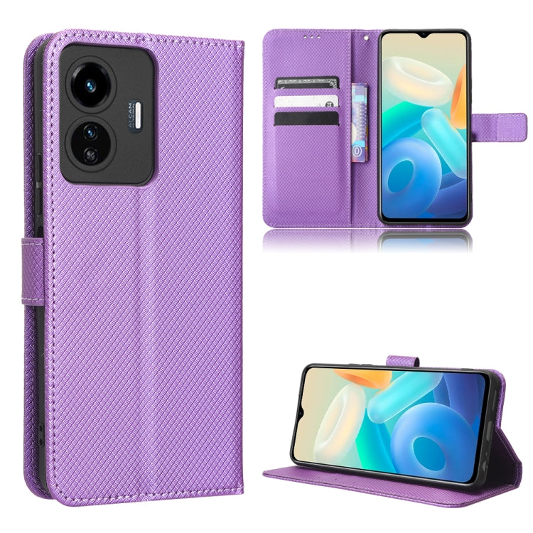 Custodia per telefono in pelle con trama a diamante, For Realme GT2 Explorer Master, For TCL 30 XL, For vivo Y02s, For vivo Y77 5G