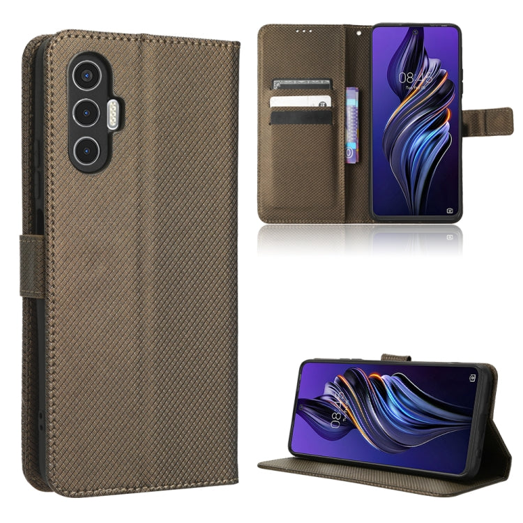 Custodia per telefono in pelle con trama a diamante, For Tecno Pova 3, For ASUS ROG Phone 6 / 6 Pro, For ASUS Zenfone 9, For Huawei nova Y90