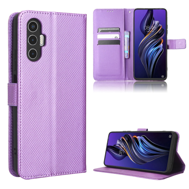 Custodia per telefono in pelle con trama a diamante, For Tecno Pova 3, For ASUS ROG Phone 6 / 6 Pro, For ASUS Zenfone 9, For Huawei nova Y90