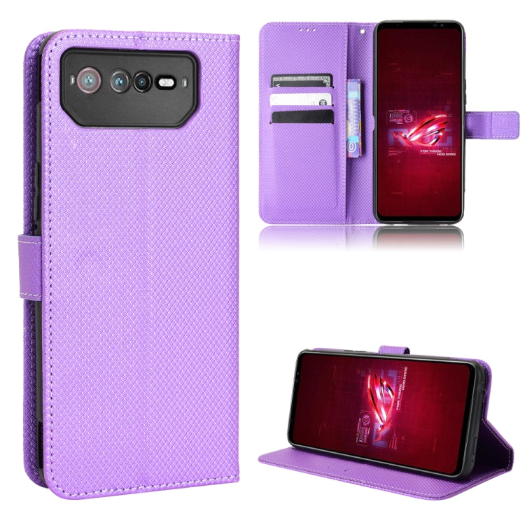 Custodia per telefono in pelle con trama a diamante, For Tecno Pova 3, For ASUS ROG Phone 6 / 6 Pro, For ASUS Zenfone 9, For Huawei nova Y90